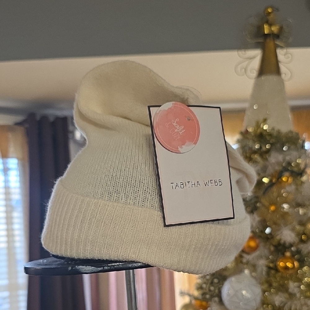 Tabitha Webb Cream Beanie Hat - Picture 6 of 7